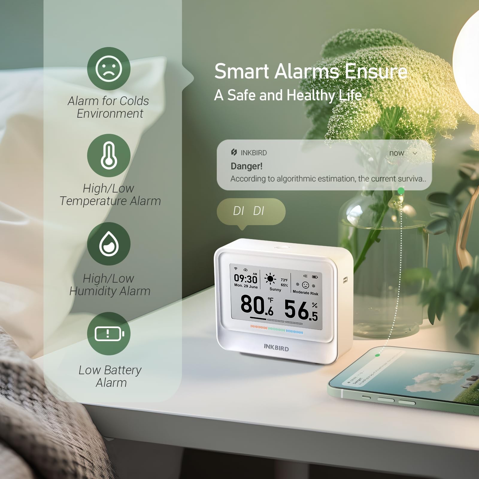 WiFi Thermometer Hygrometer, Temperature and Humidity Sensor with Weather Sta...