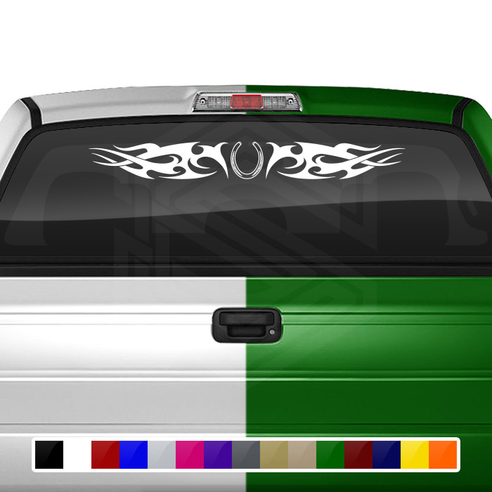 148-01 HORSESHOE Windshield Decal Window Sticker Vinyl Graphic Banner Tribal Car