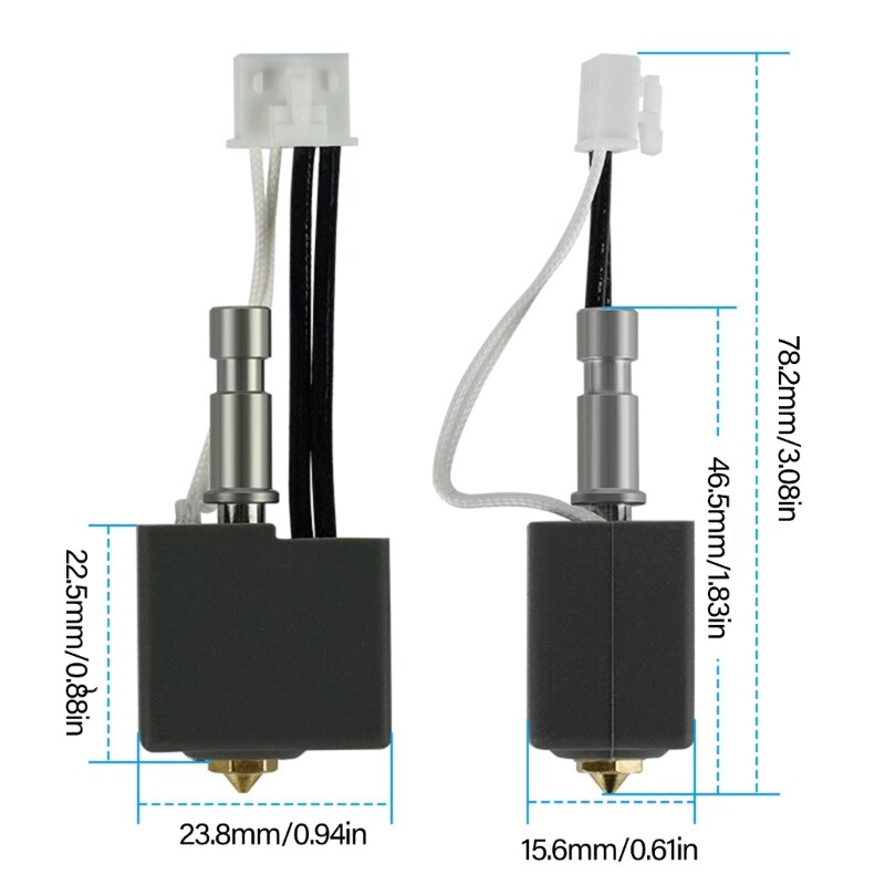 Efficient 3D Printer Hotend Component with Easy Replacement for Series