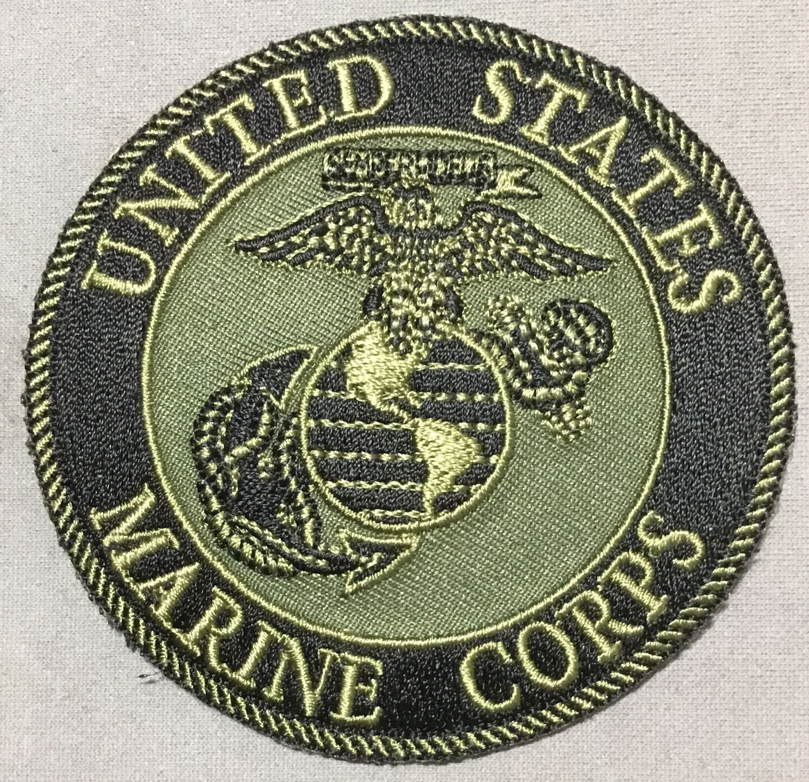 USMC U.S. Marine Corps Emblem licensed Subdued Round Patch
