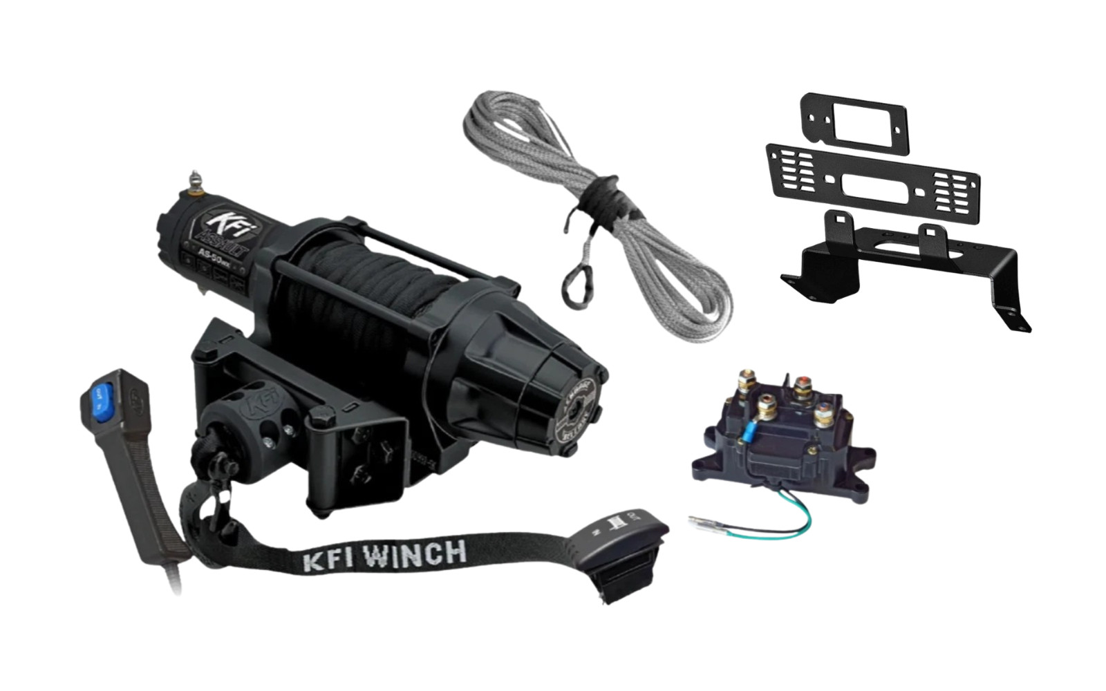 KFI 5000lbs Assault Winch Wide & Mount Kit 2014-2021 Polaris Ranger Crew 570