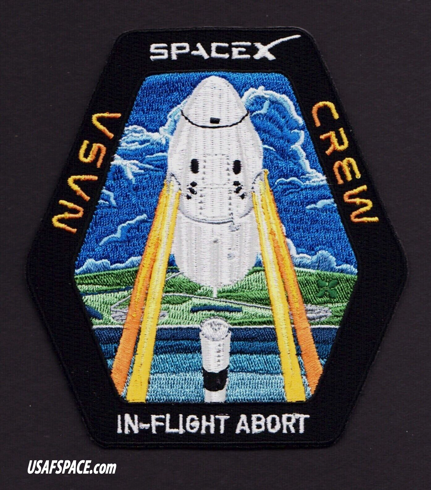 Authentic SPACEX NASA CREW Dragon -IN-FLIGHT ABORT TEST- IFA -Mission PATCH MINT