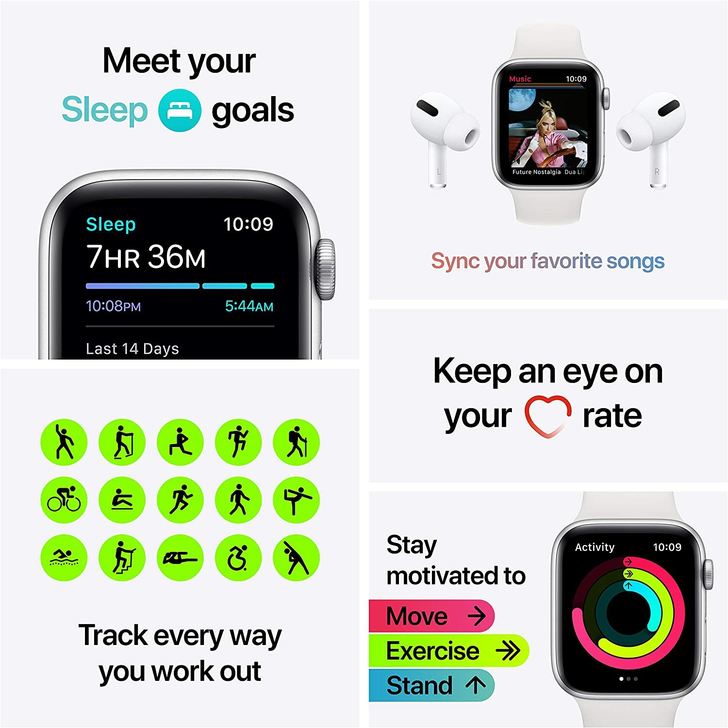 Apple Smart Watch SE GPS 40 mm MYDP2LL/A Space Gray Alumin Case Black Sport Band