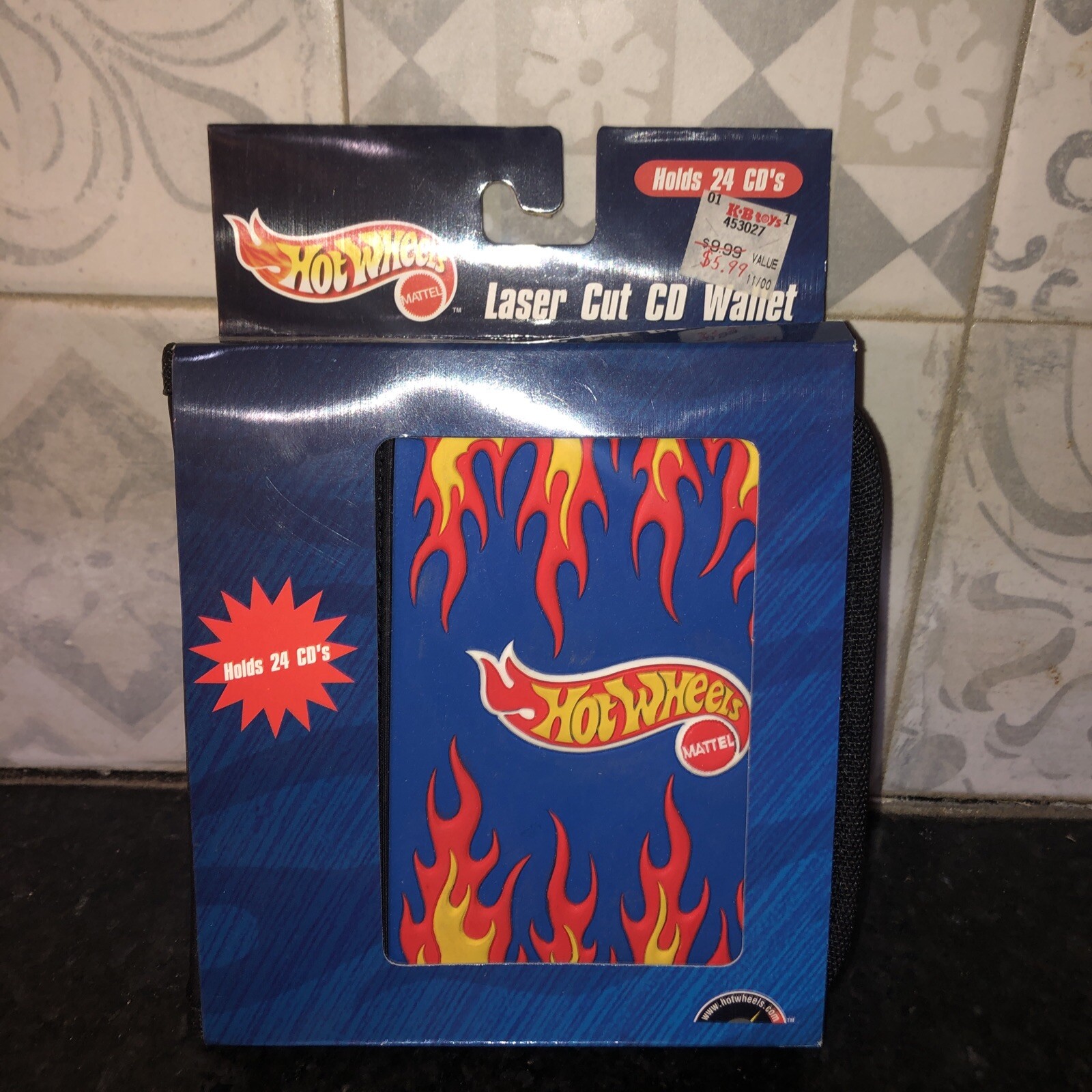 Vintage 1999 Hot Wheels Laser Cut CD Wallet holds 24