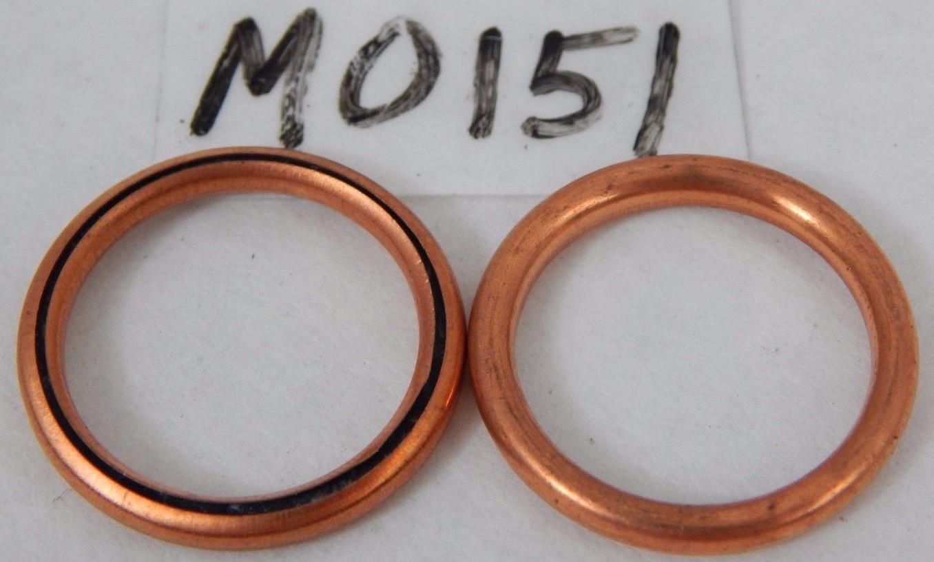 2 pc. -1" o.d. x 1/8" Copper Crush Gasket Seal HARLEY Carb Bowl Linkert Part