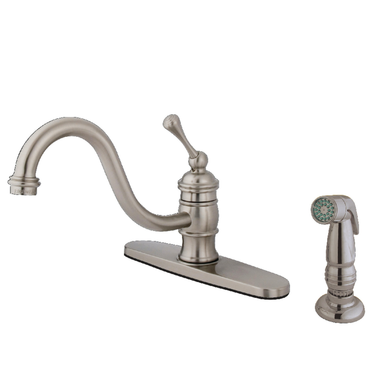 Kingston Brass KB3578BLSP Single-Handle Kitchen Faucet, Brushed Nickel, Nickel