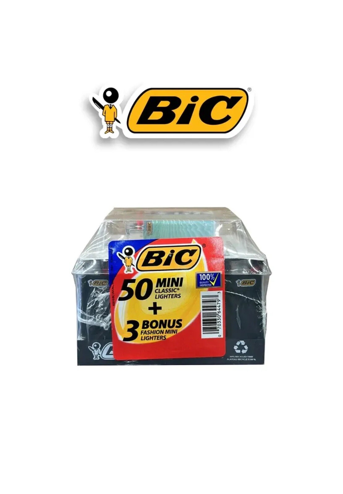 BIC Mini Classic Lighter (50+3) 50 Count