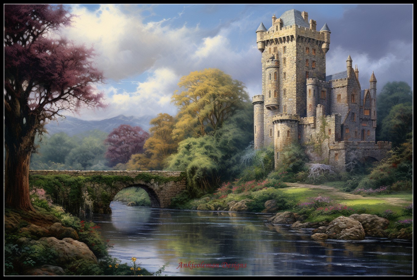 Blarney Castle - DIY Chart Counted Cross Stitch Patterns Needlework DMC Color
