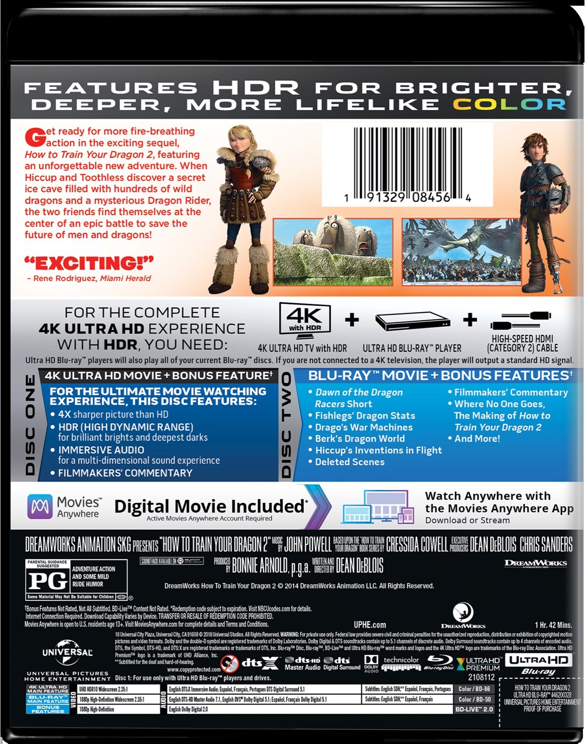 How to Train Your Dragon 2 4K UHD Blu-ray Jay Baruchel NEW