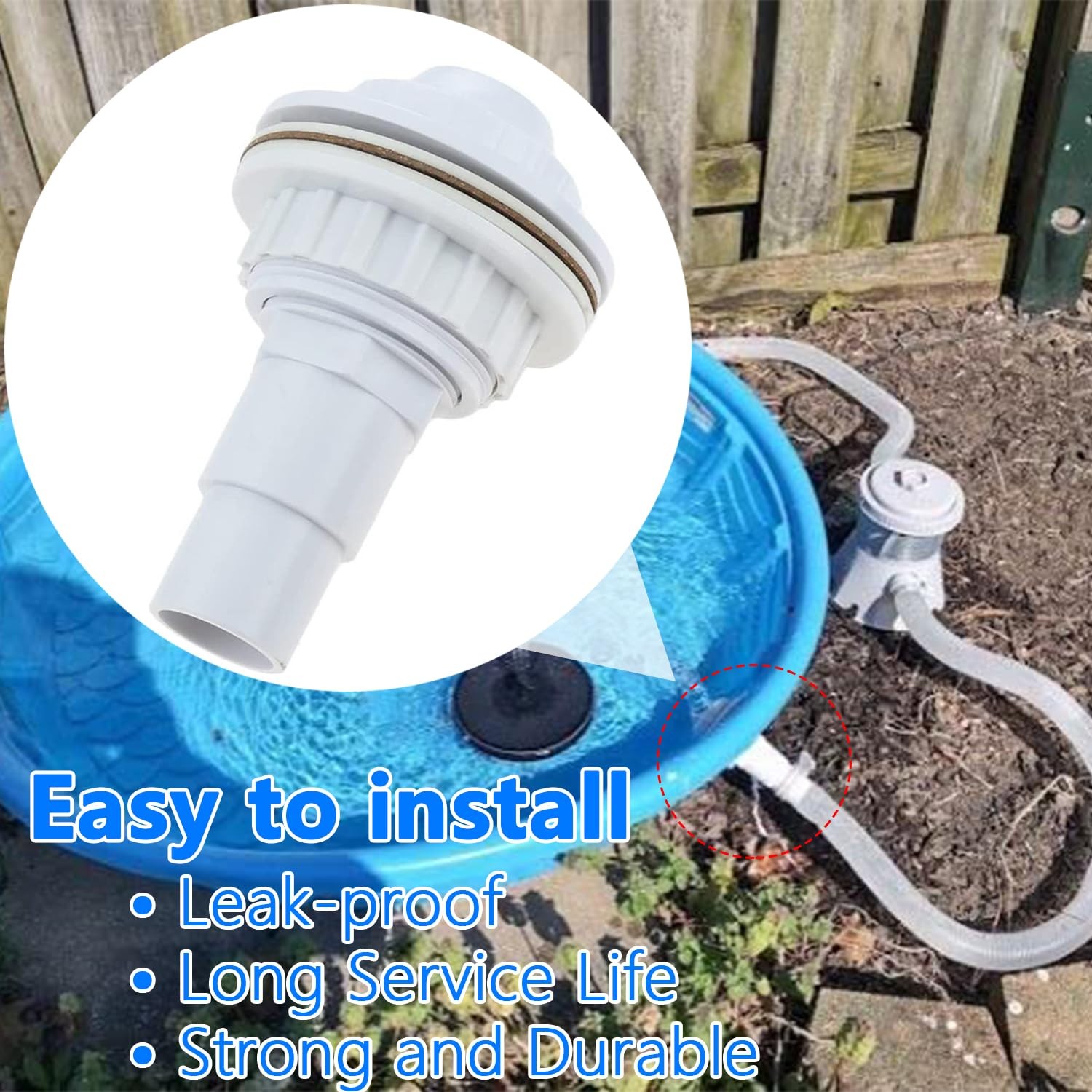 Tijicld SP1023 Above Ground Pool Complete Return Outlet Jet Fitting white