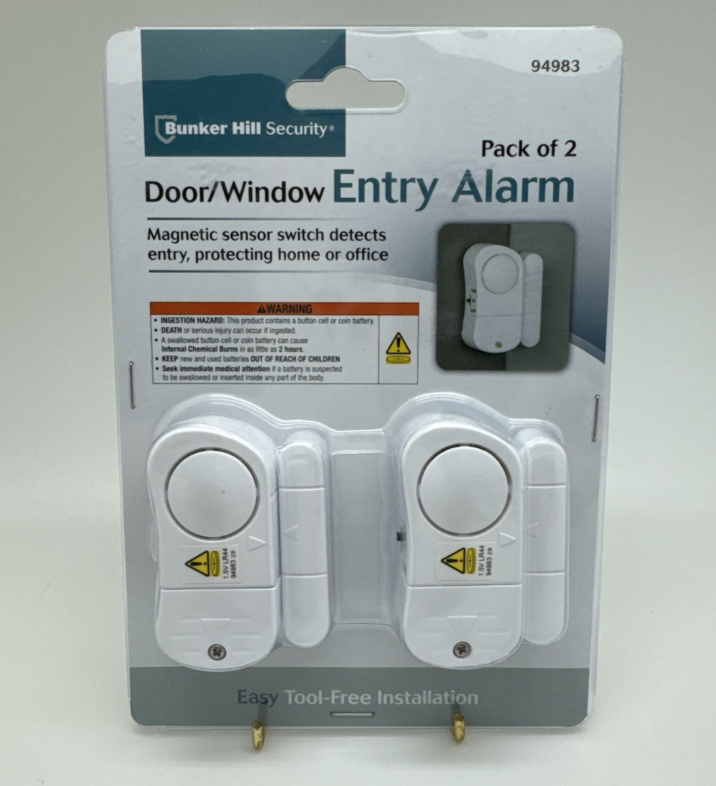 Security Door / Window Entry Alarm Pack of 2- Monitor Any Door or Window