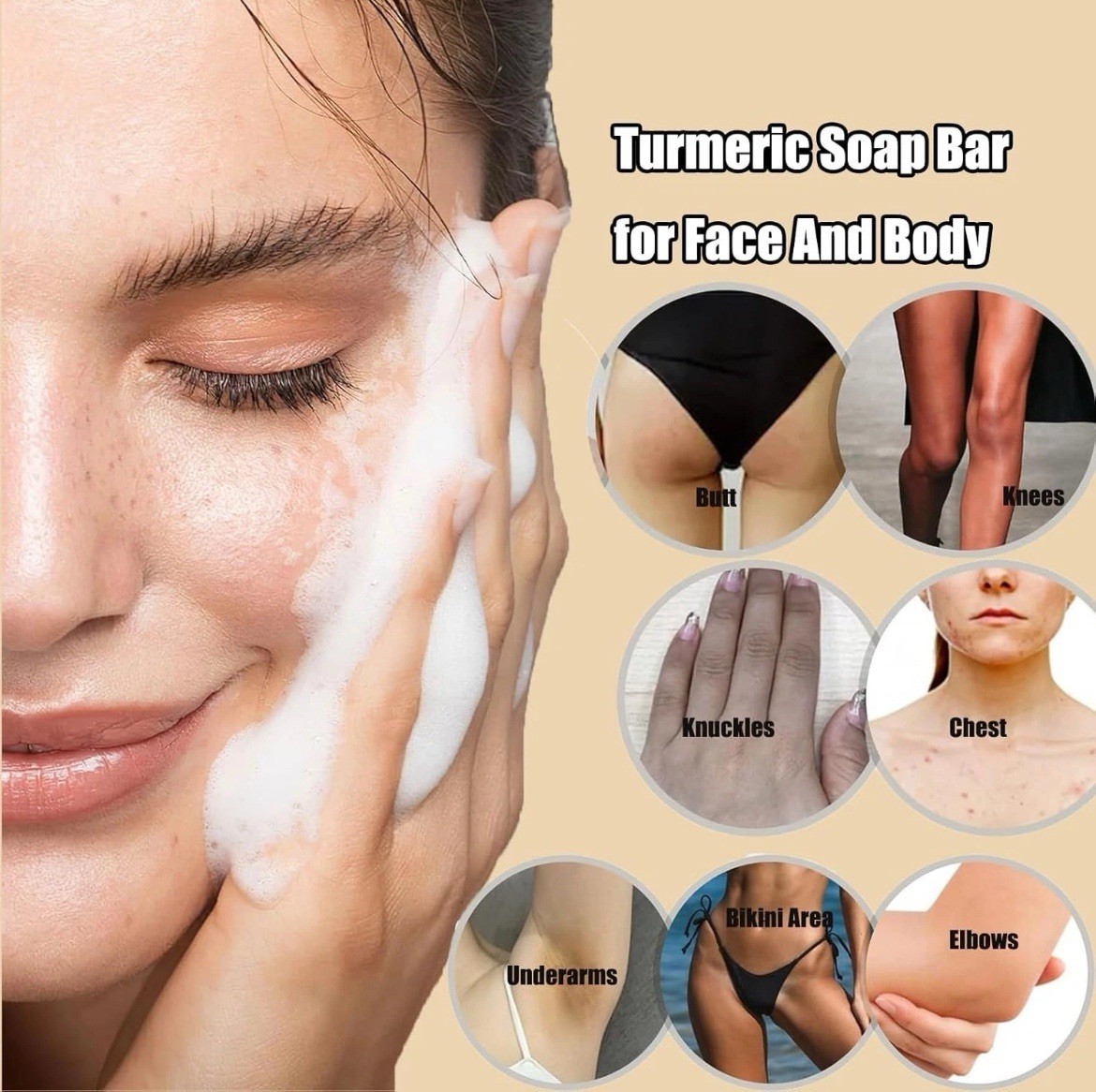 2-Pack Turmeric Glow Soap Bar - Lemon & Kojic Acid, Removing Dark Spots