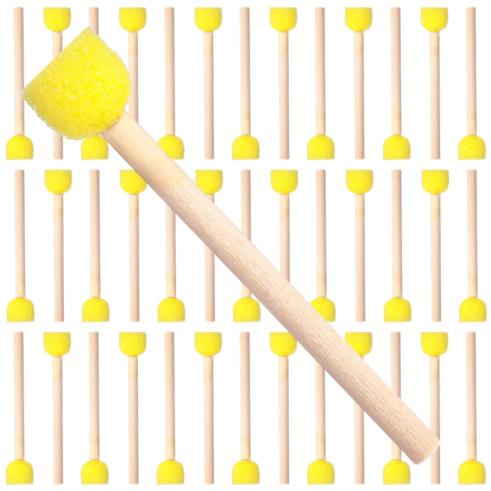 40 Pcs 0.5 Inch Sponge Brush, Round Foam Brushes for Painting, Wooden Handle ...