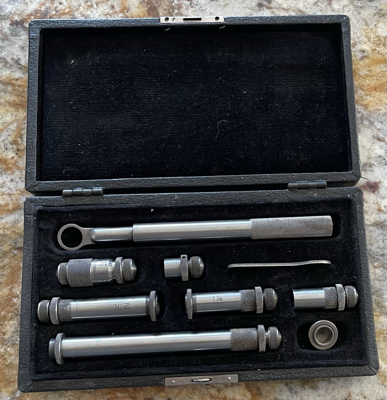 Vintage Central Tool Co. 7 PC Inside Micrometers No. 80A & 81A IN GOOD USED COND