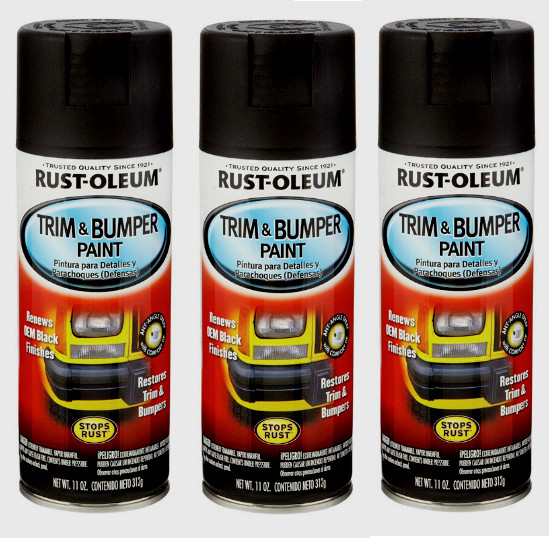 3~ Rust-Oleum Automotive Matte Black Spray Paint Trim & Bumper Fast Drying 11oz