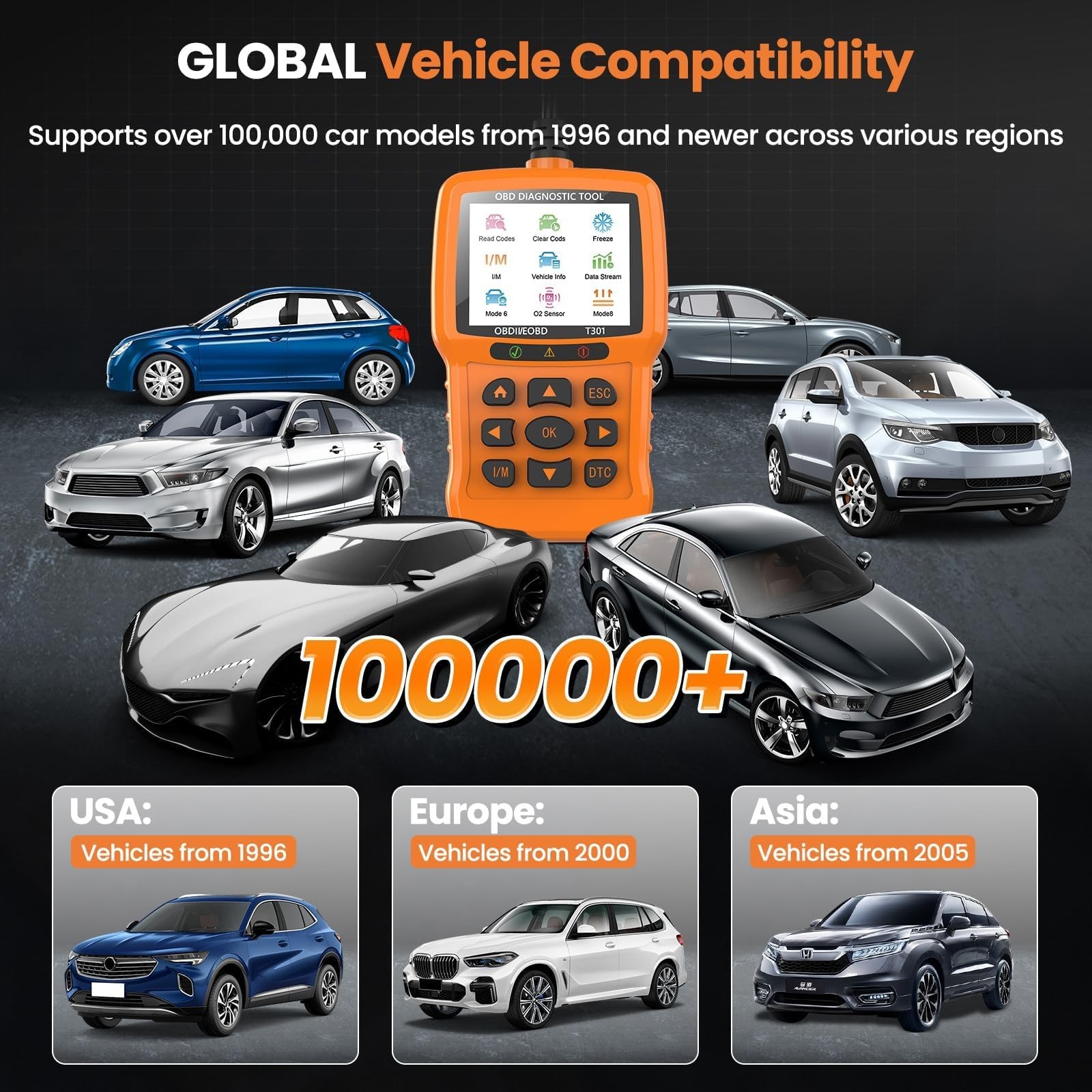 Beaspire OBD2 Scanner Diagnostic Tool, Check Engine Light Code Orange