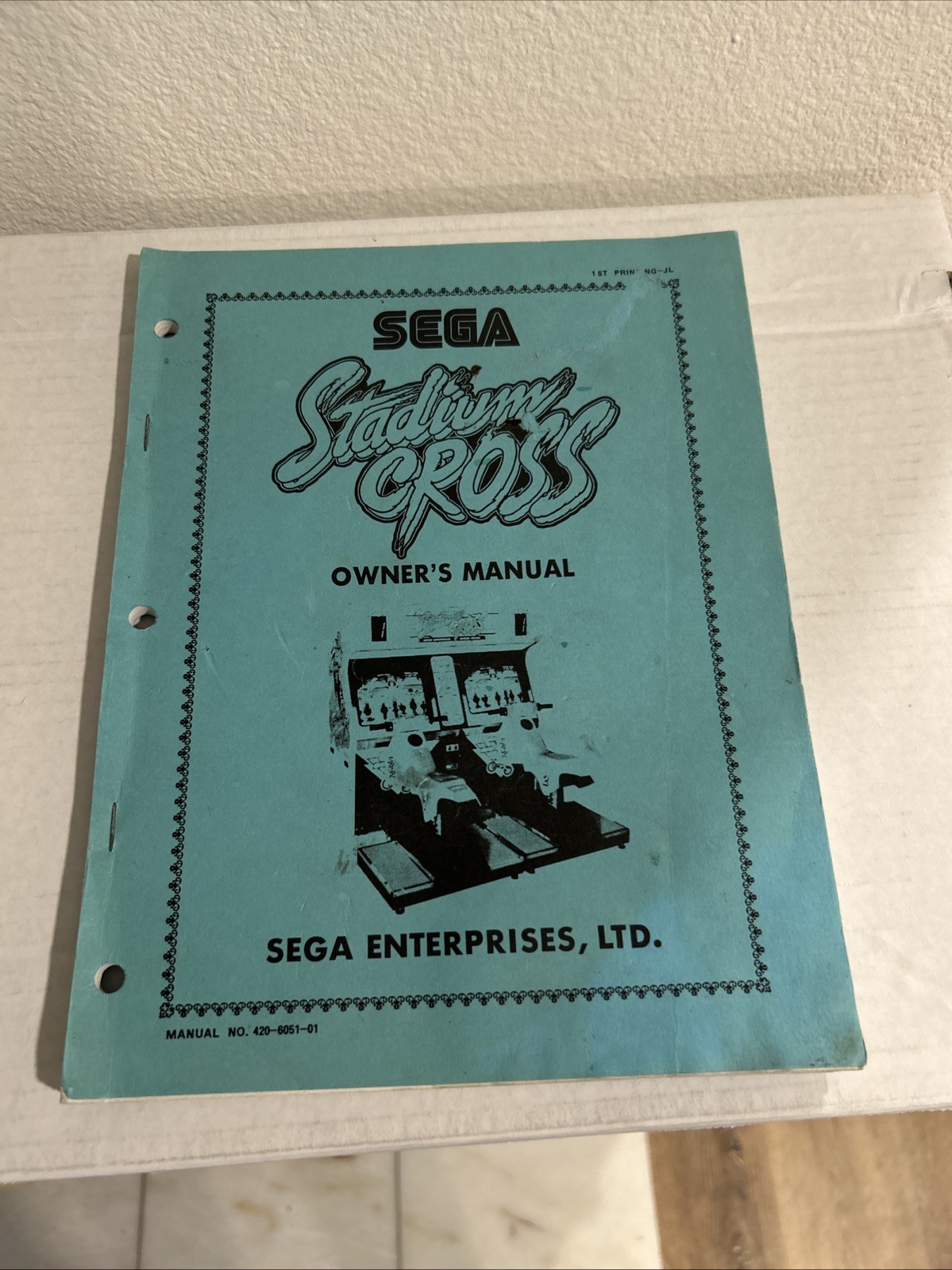 Blue Stadium Cross Sega Video Arcade Game OWNERS manual