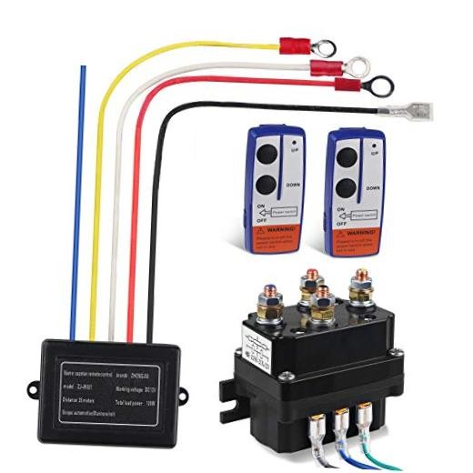 12V 250A Winch Solenoid Relay Contactor+2pcs Wireless Winch Remote Control