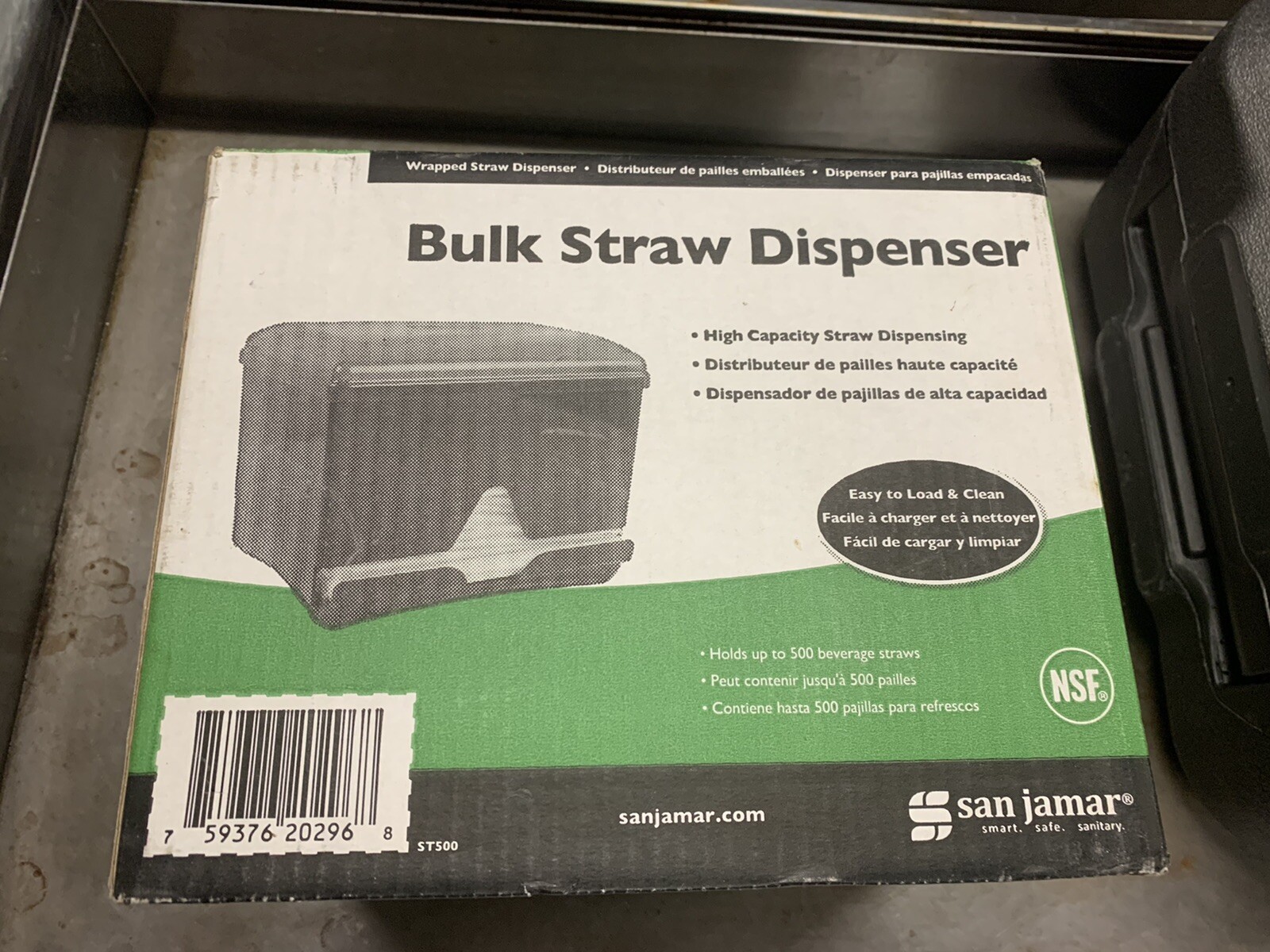 Brand New San Jamar 500 Wrapped Capacity Countertop Straw Dispenser ST500 IOB
