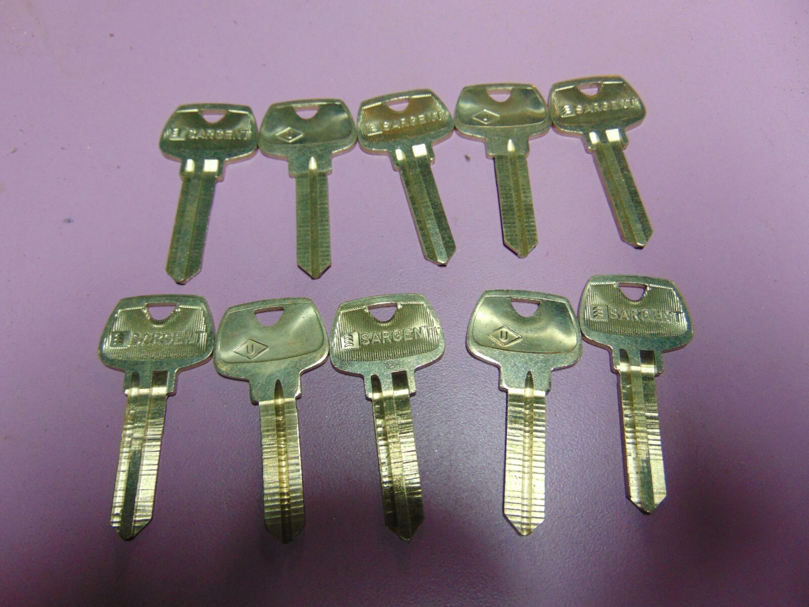 10 KEYS ORG. SARGENT U 6 PIN KEYS BLANKS UNCUT LOCKSMITH