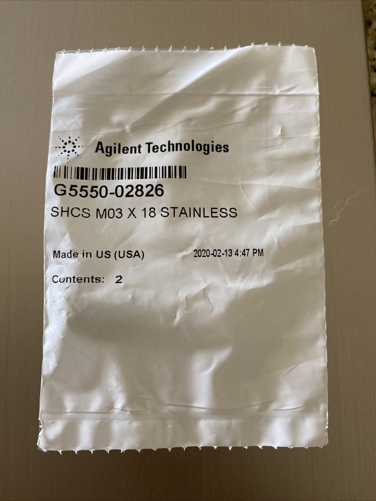 new Agilent G5550-02826 - SHCS M03 X 18mm Stainless Socket Head Cap Screws, 2/PK