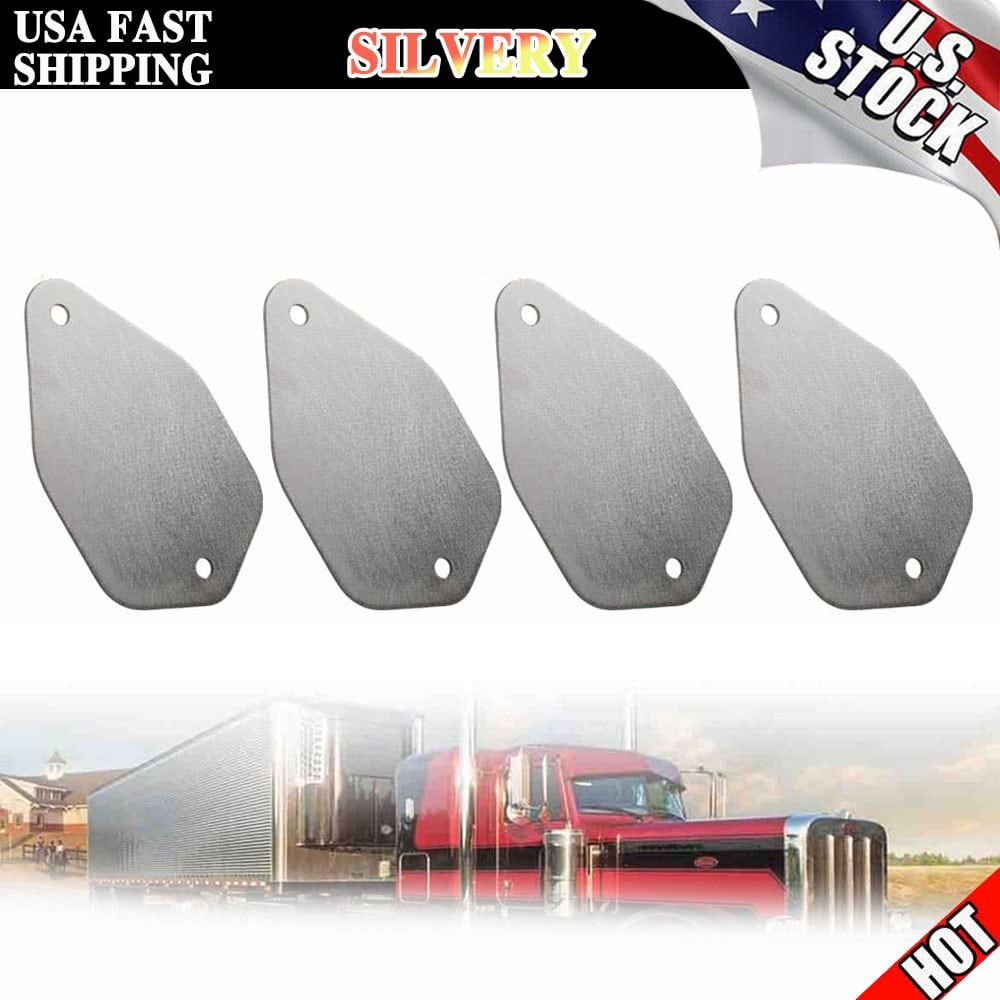 For Peterbilt Stainless Steel Paintable Roof Horn Block Off Plate Kit Set of 4
