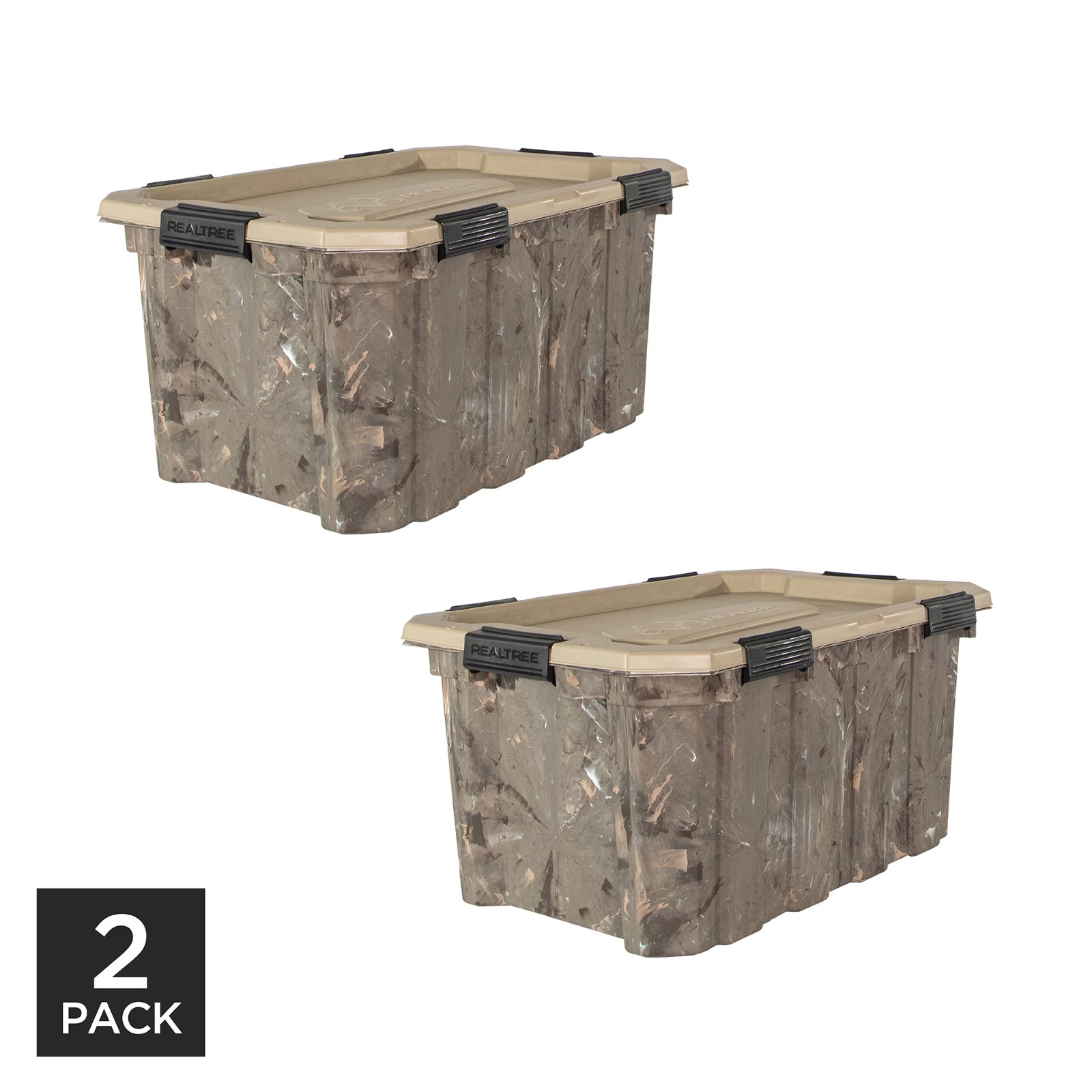 Realtree® WEATHERMAX™ 24 Gallon Marbled and Tan Storage Tote Pack of 2