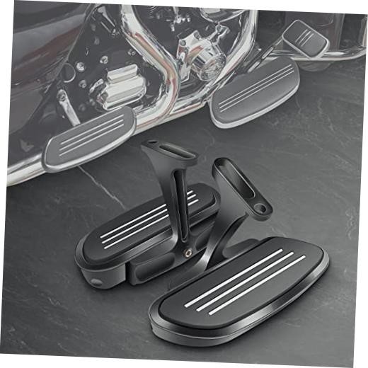 Motorcycle Passenger Floorboards - Black Streamline Footboards With Mount black