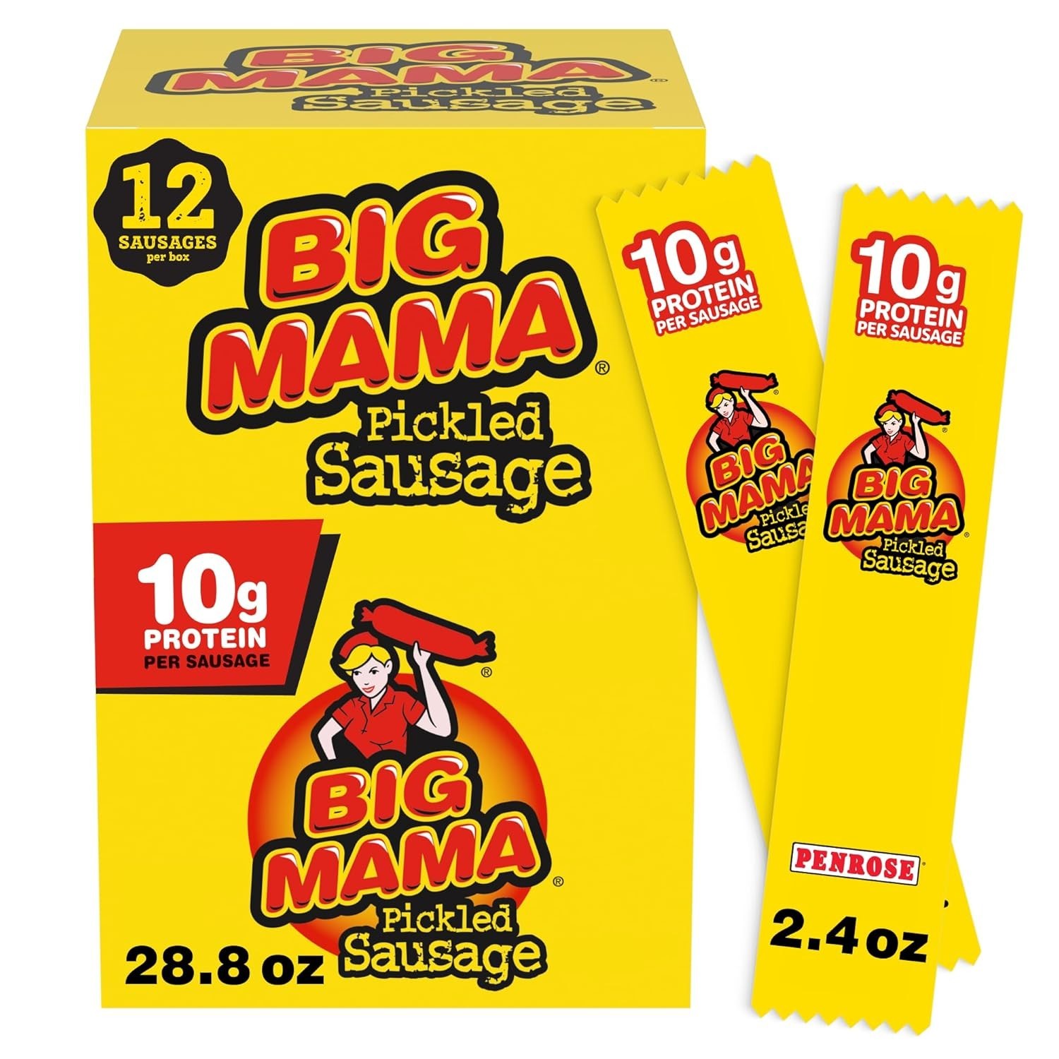 Big Mama Pickled Sausages, 2.4 Ounce, 12 Pack