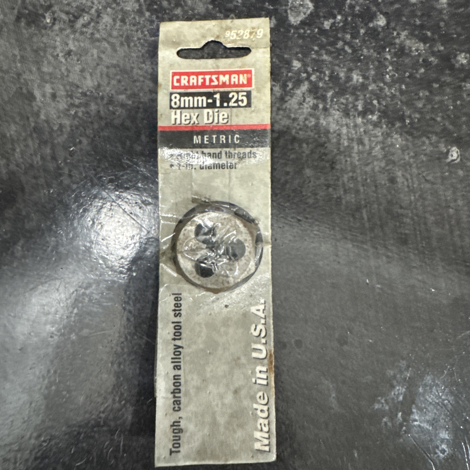 Craftsman 8mm x 1.25 Metric Hex Die 952879 USA 1” OD Right Hand Threads NOS
