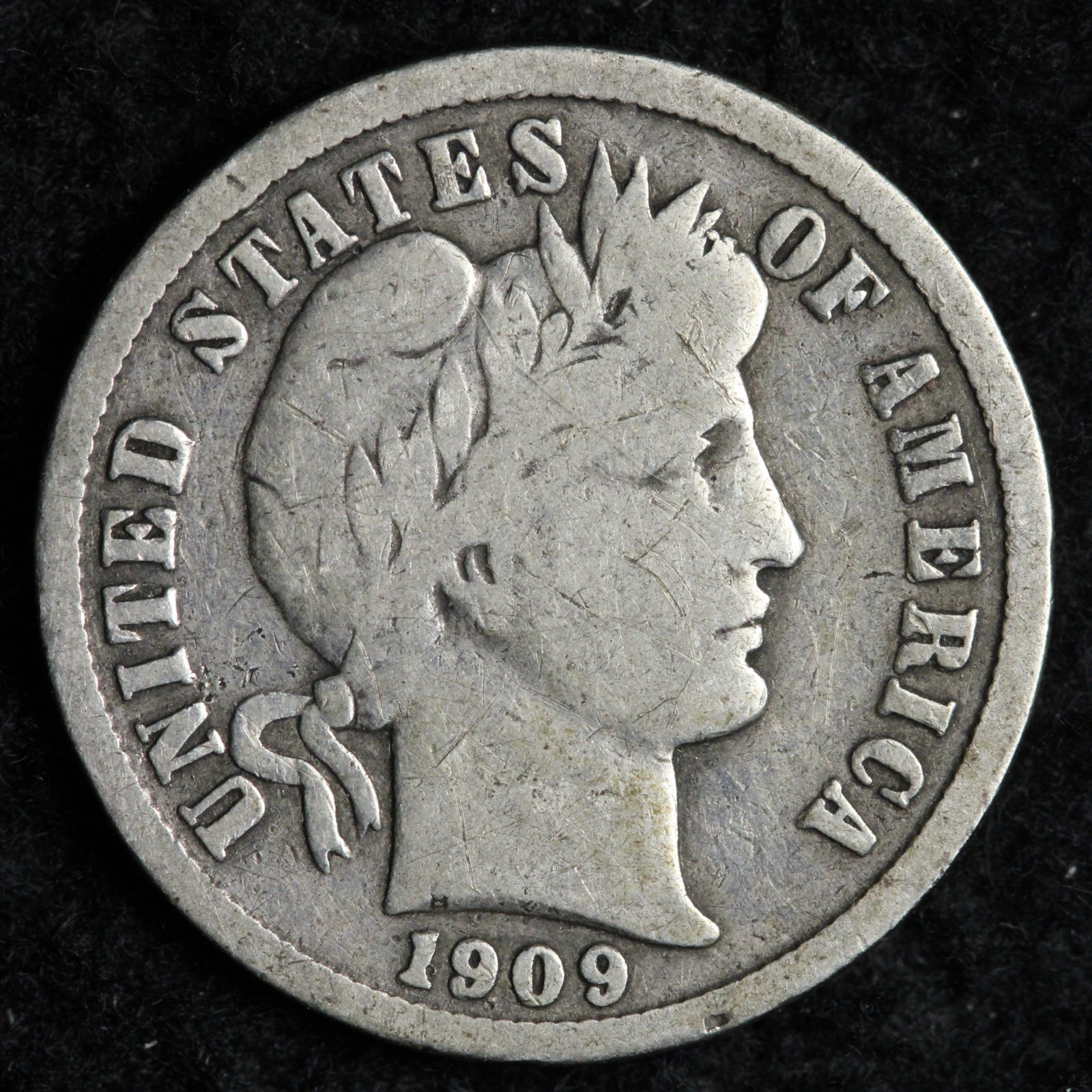 1909-D Barber Silver Dime FINE E231 QXEE