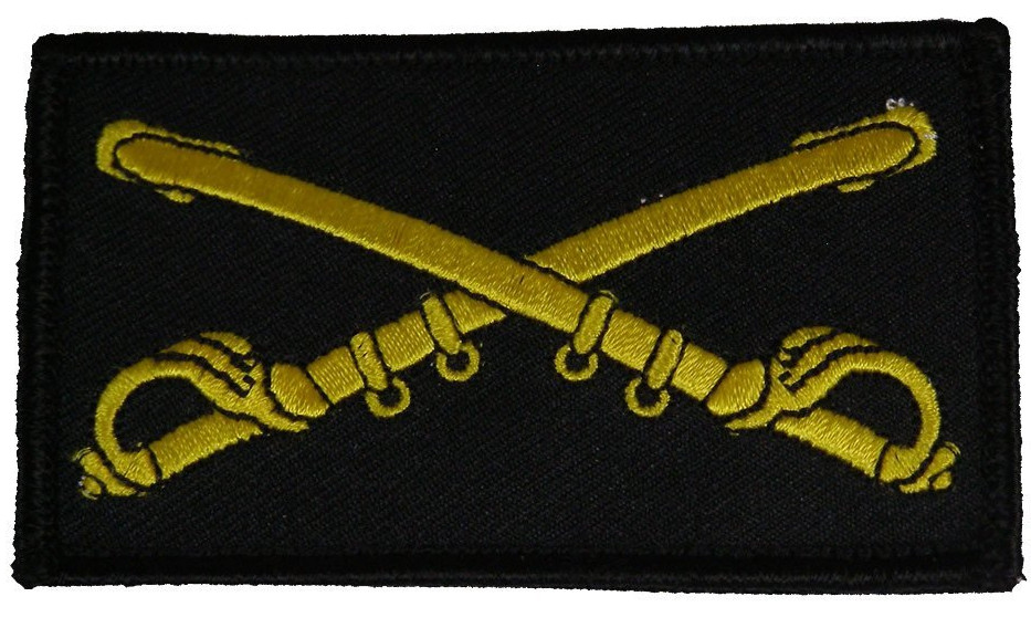 US ARMY CAVALRY CROSSED SABERS BRANCH INSIGNIA 2 TWO PIECE PATCH CAV