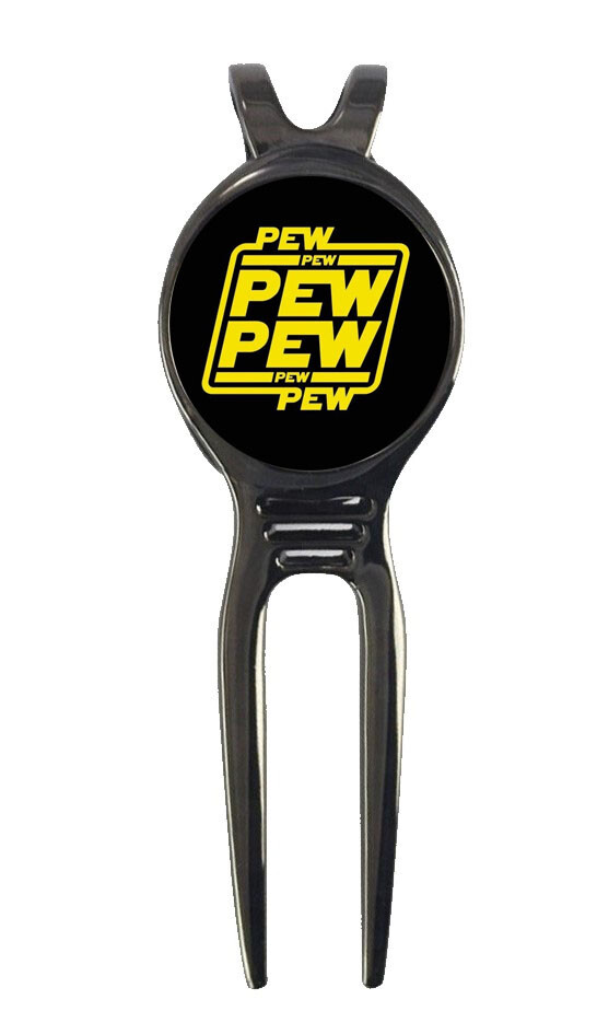 Star Wars Pew Pew Golf Ball Marker +Black Gunmetal Divot Tool
