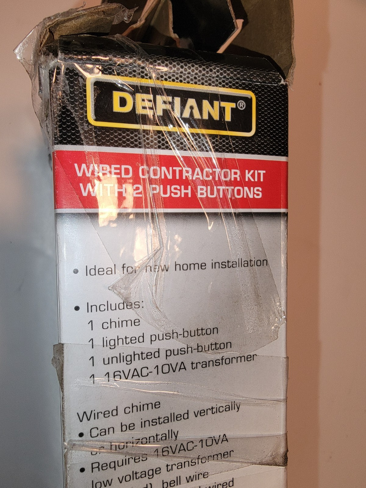 Defiant Wired Contractor Doorbell Kit with 2 Wired Push Buttons