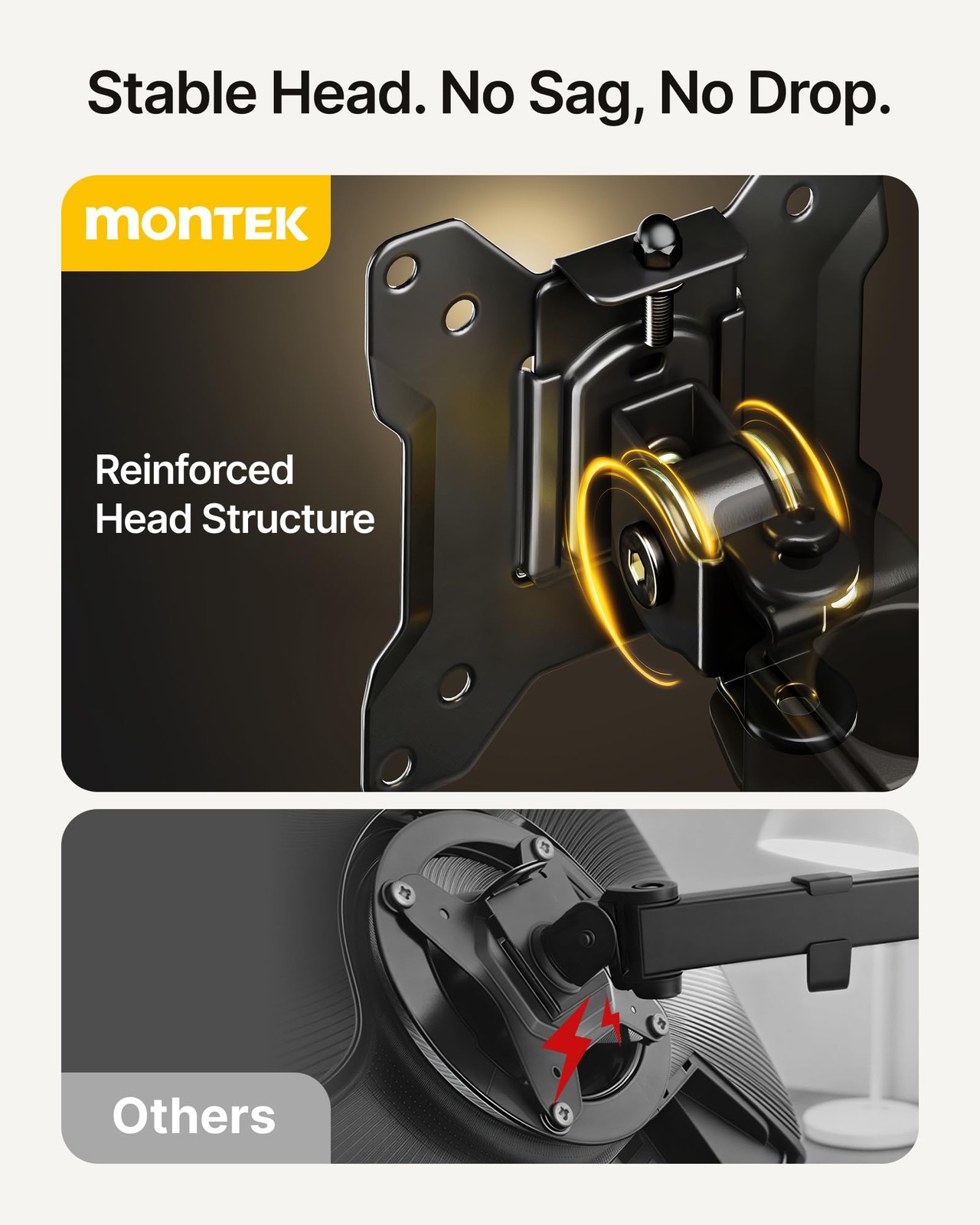 monTEK Single Monitor Stand for 17-32 inches Screen, Extended Arm, Black