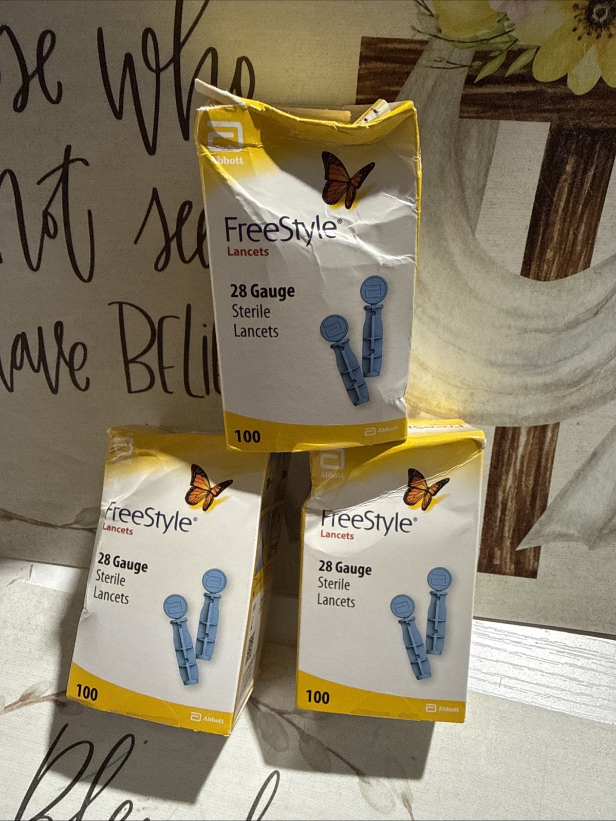 3 Freestyle 28 Gage Sterile Lancets ; 100 Lancets (3 Pack) Exp 11/2030