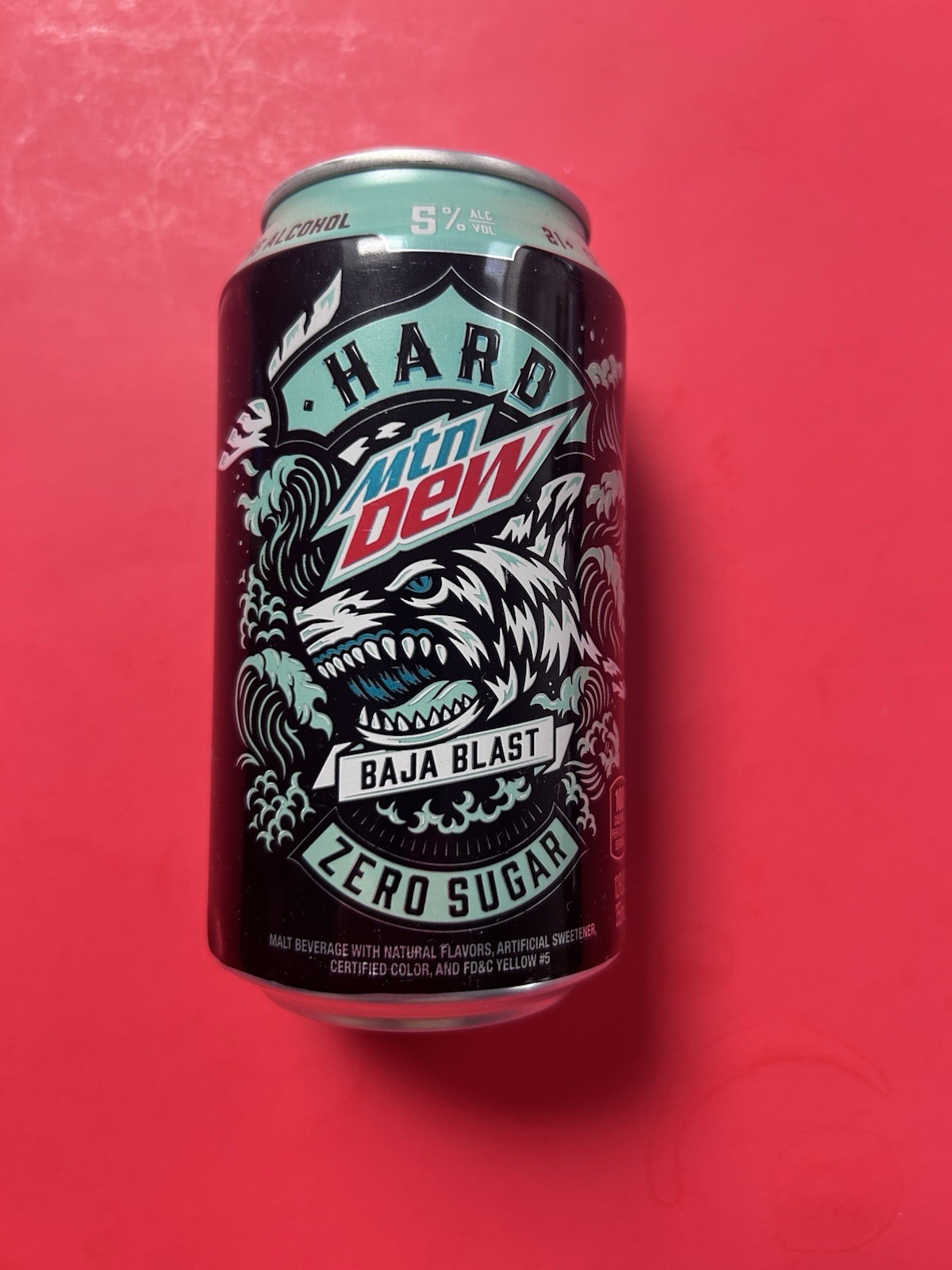 Mountain Dew HARD Baja Blast Zero Sugar Empty Bottom Opened 12oz Can