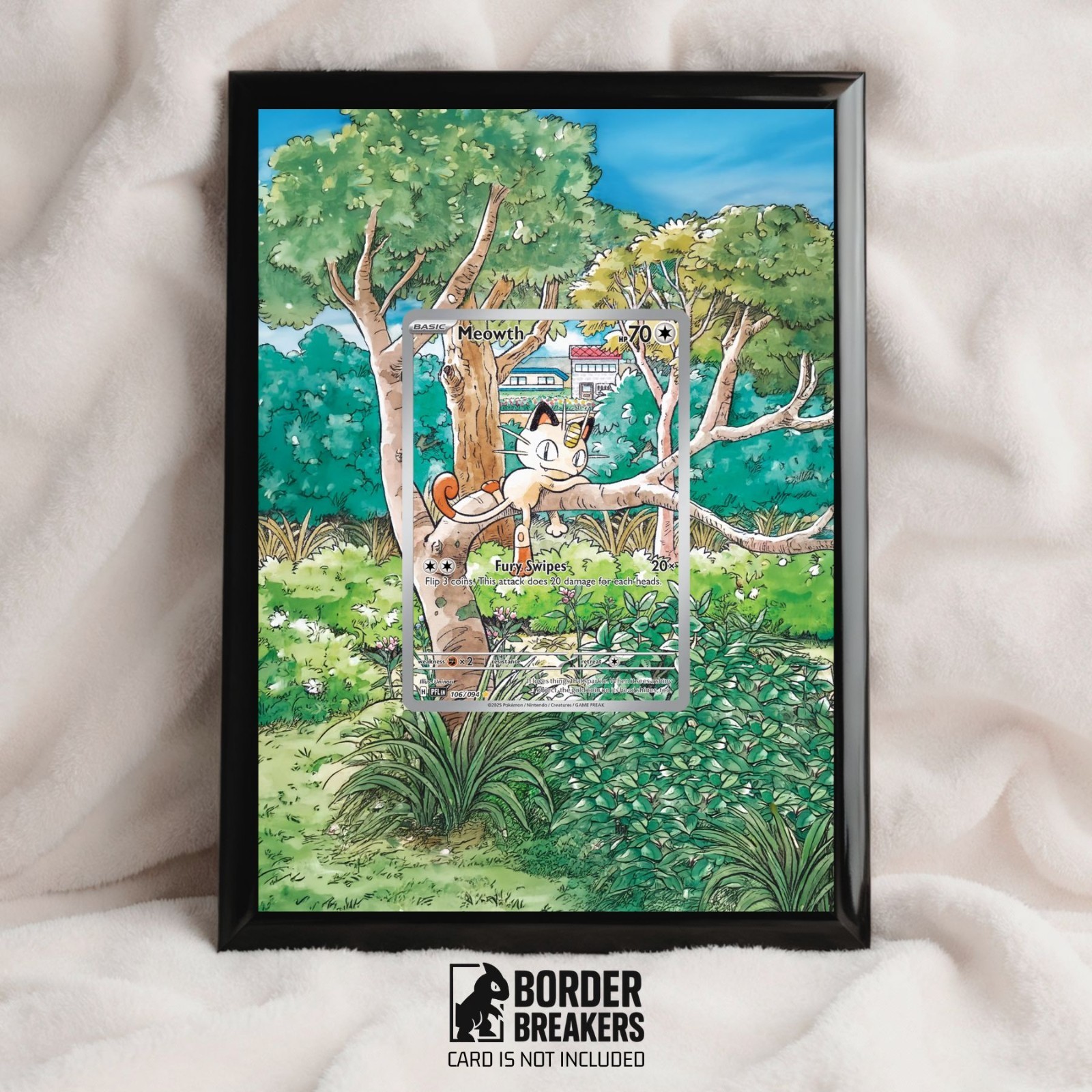 106/094 Meowth) Pokemon Extended Art Frame - Phantasmal Flames -  5x7