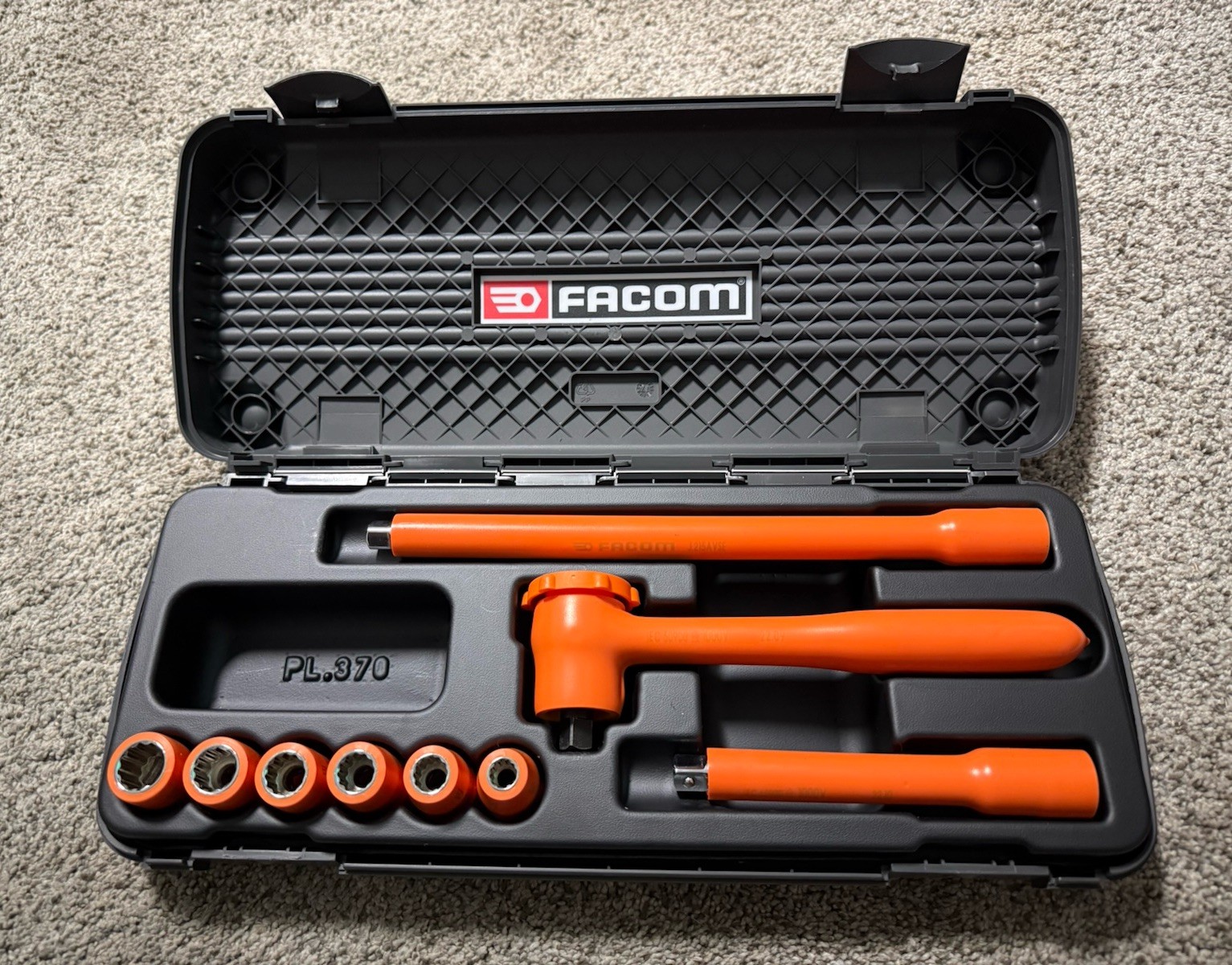 Facom Tools 9pc 1000v Insulated Metric Socket Set 3/8” Drive 12pt J.400A VSE NEW