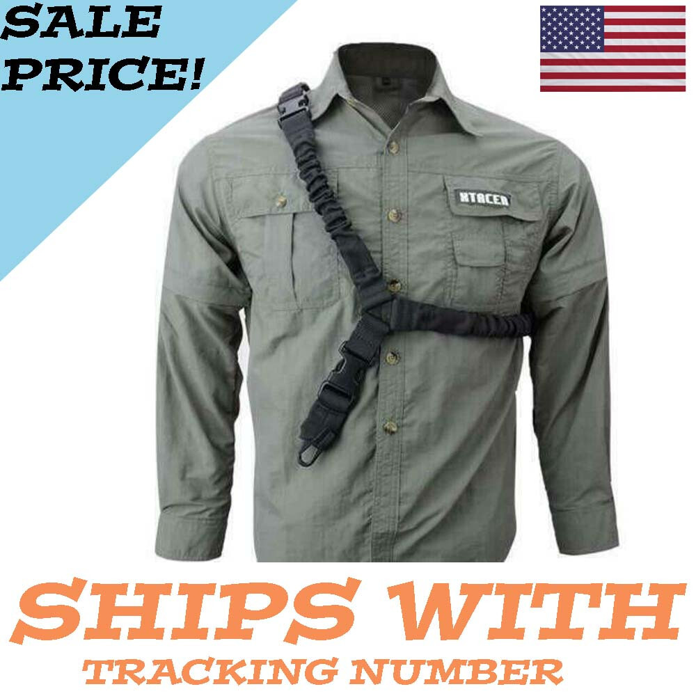 Tactical One Single Point Sling Strap Bungee Rifle Gun Sling with QD Buckle
