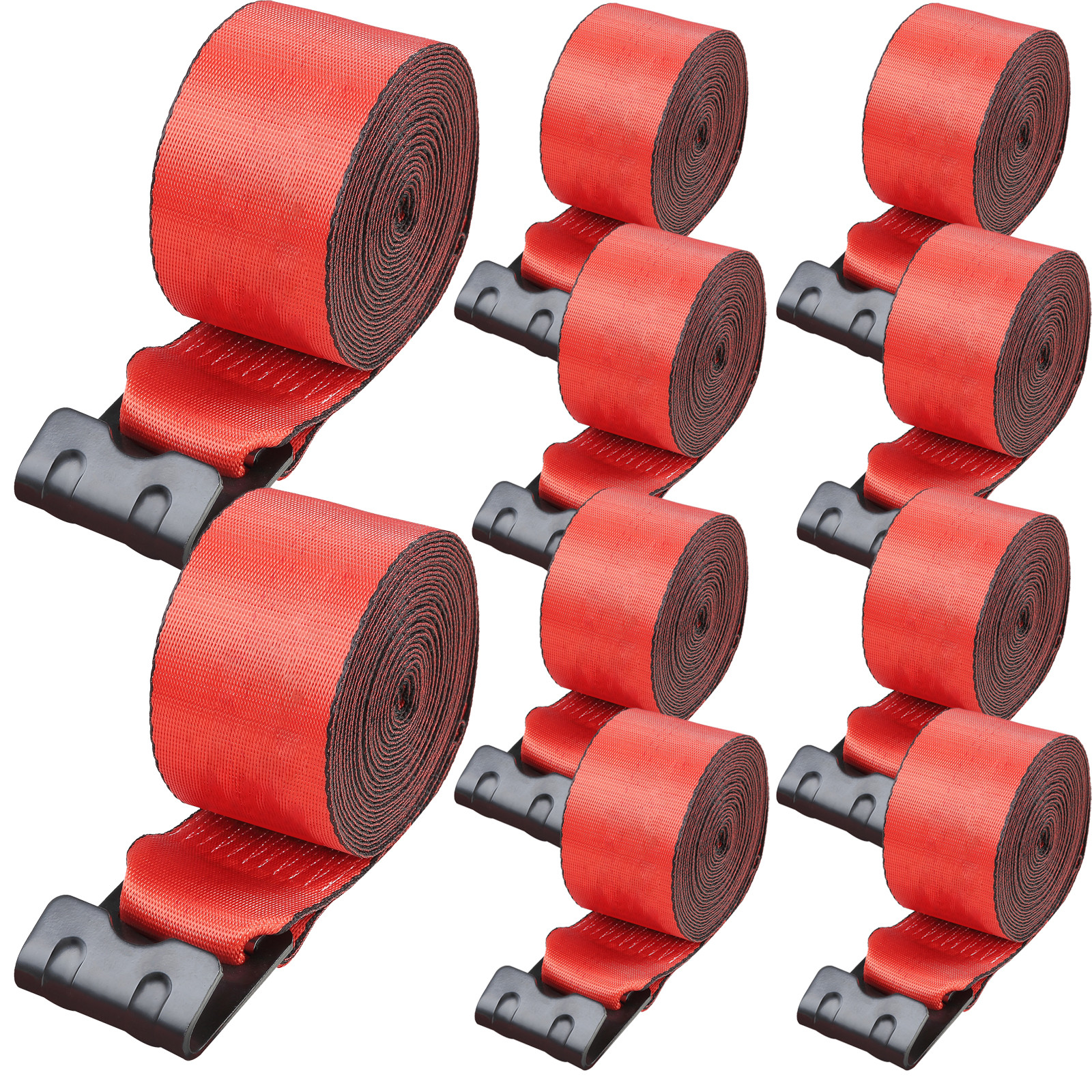 Winch Strap 4" x 30' Truck Straps w/ Flat Hook for Towing 10 Pack 18000 lb
