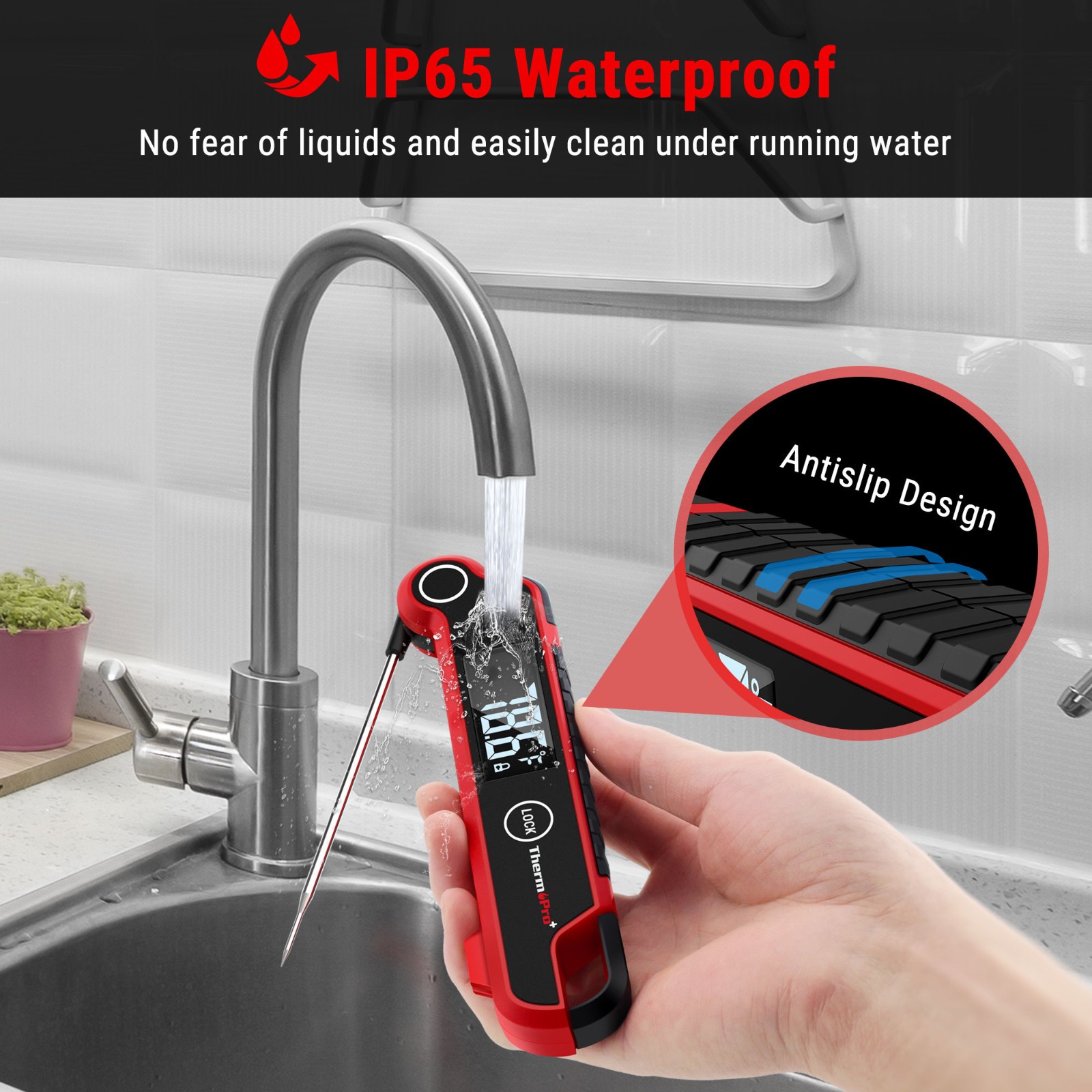 ThermoPro TP620 Instant Read Thermometer + TM021 Visual Timer Bundle Kitchen Set