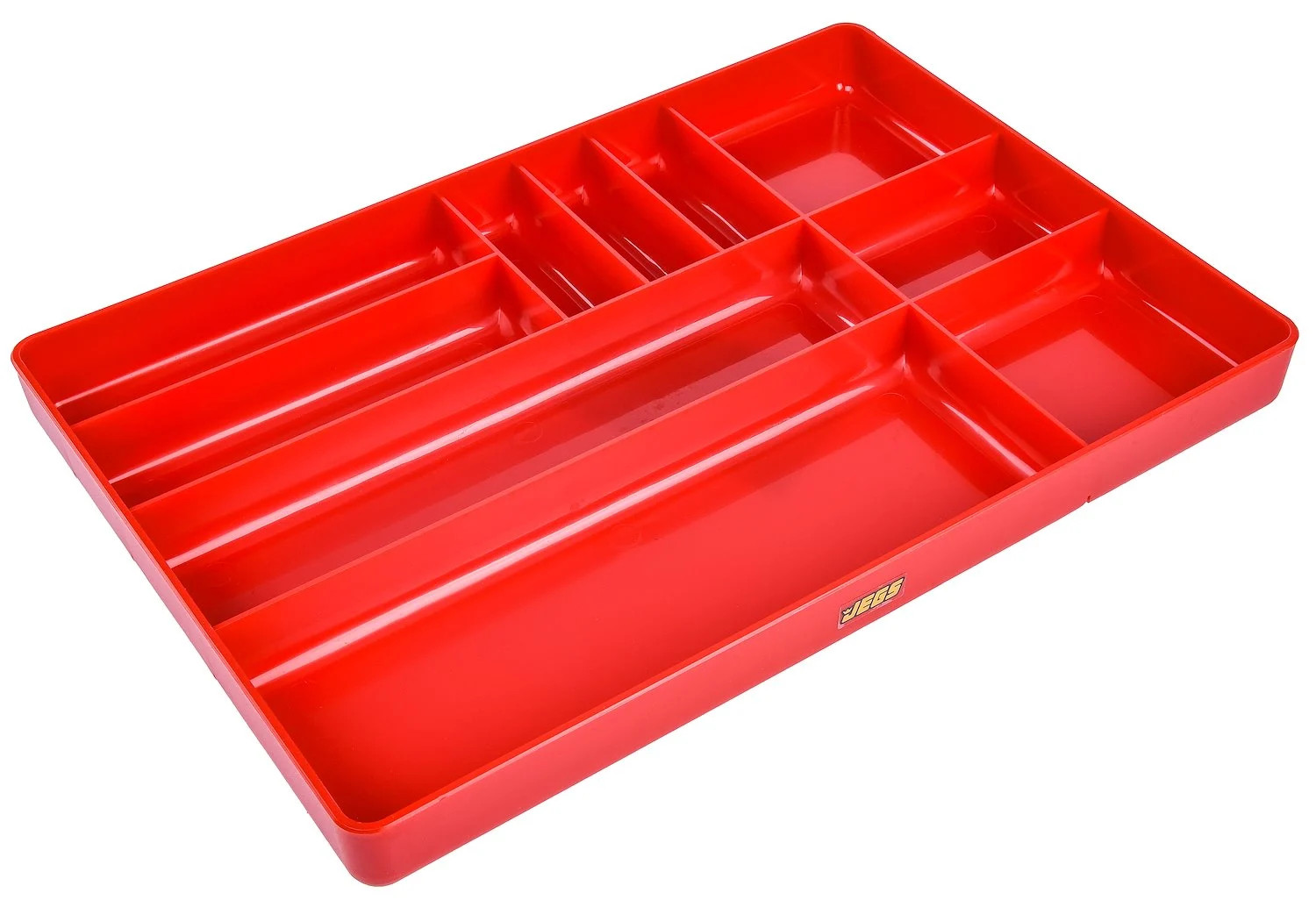 JEGS 85064 Organizing Tool Tray 10 Compartments Red ABS Plastic Construction 16