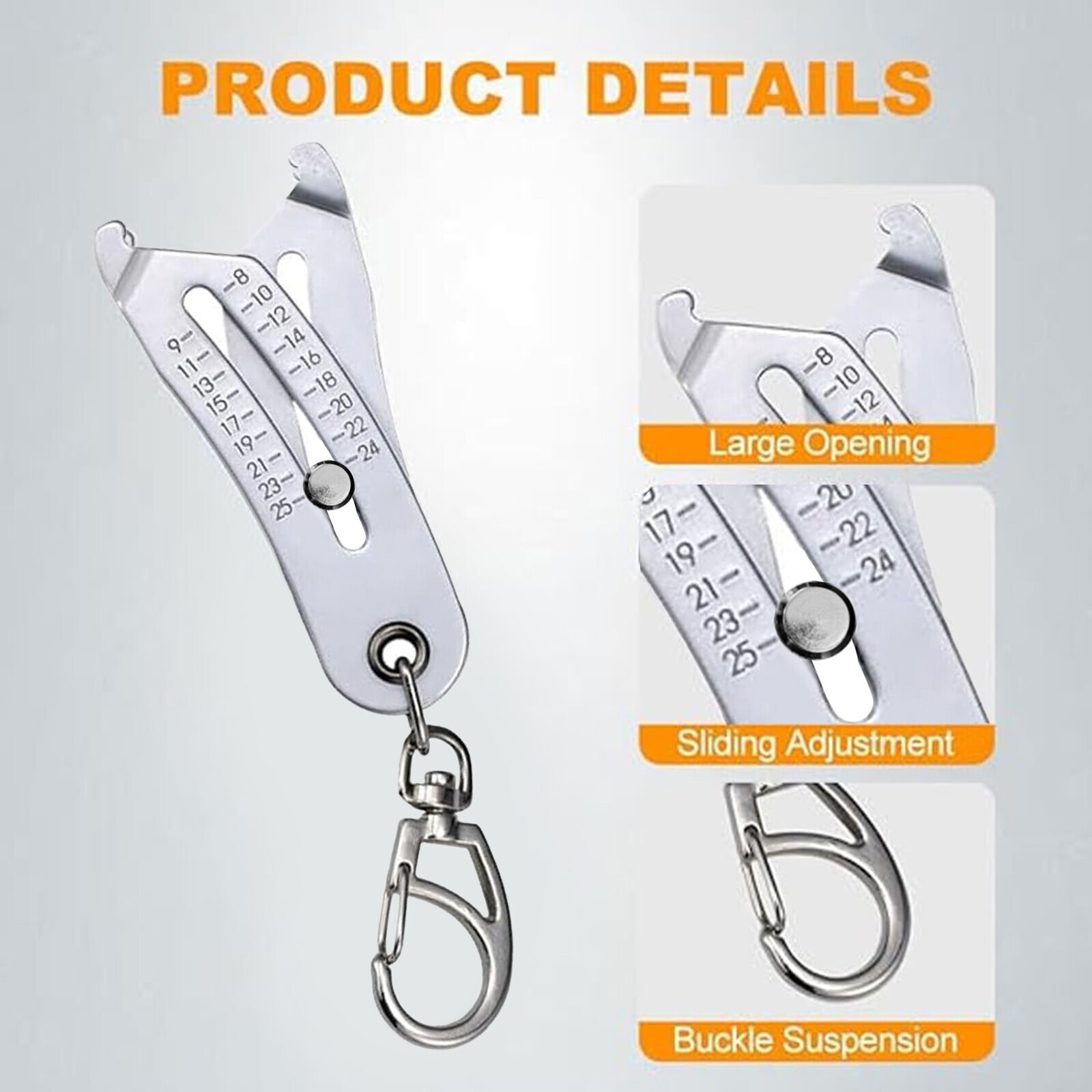 Portable Precise Thread Size Checker Keychain Bolt Size Checker Keychain Manual