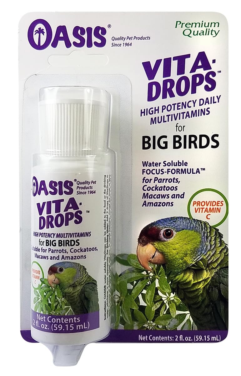 OASIS Vita Drops High Potency Daily Vitamin Supplement for Big Birds, 2 oz.