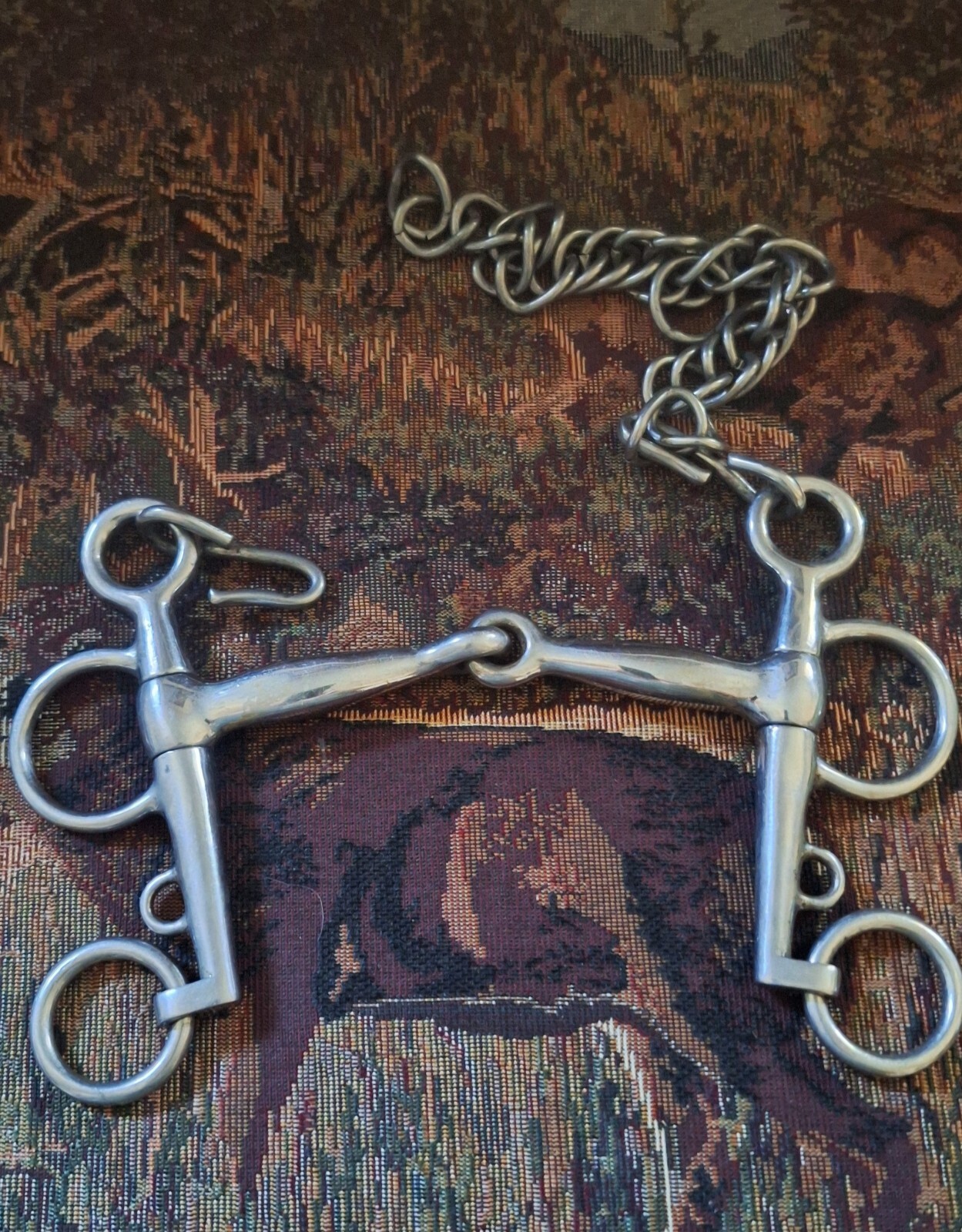 5" Pelham Snaffle Horse Bit With Curb Chain 5" Shank