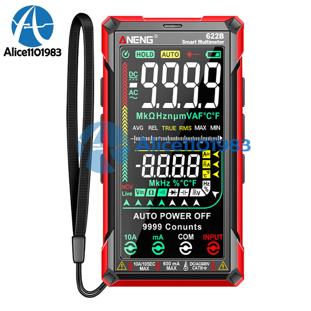 ANENG 622B Digital Smart Multimeter Auto Range DC/AC Meter infrared Laser  Lamp