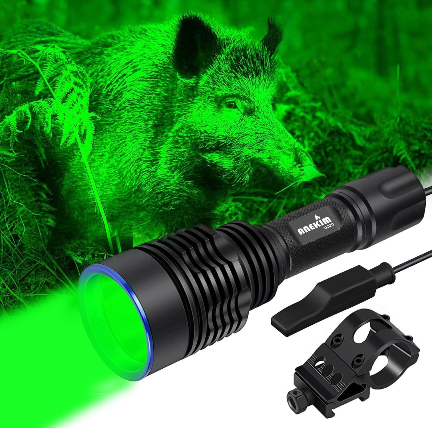 UC20 Green Hunting Light Flashlight kit,1586 Yards Green LED Weapon... Fast Ship
