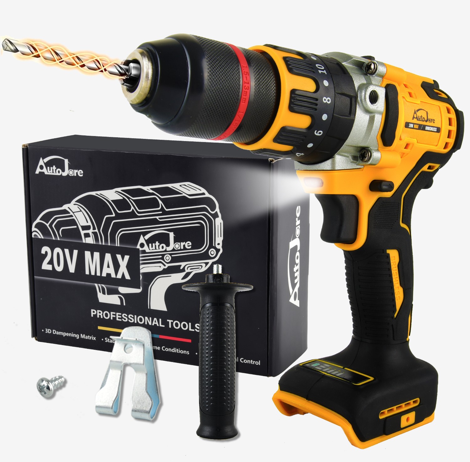 Cordless Brushless 1/2-inch Drill Driver for Dewalt 20V Max Battery TOOL ONLY