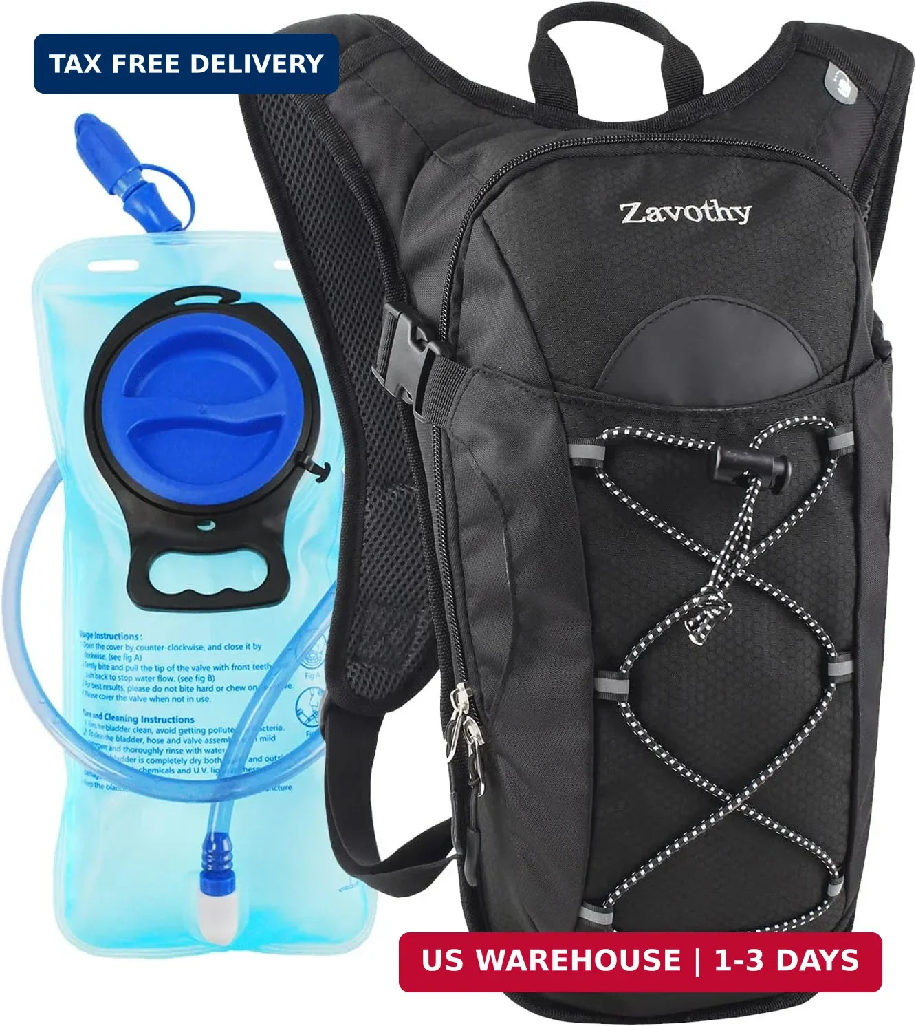 Zavothy Hydration Backpack with 2L Hydration Bladder Water Backpack for Hiking H